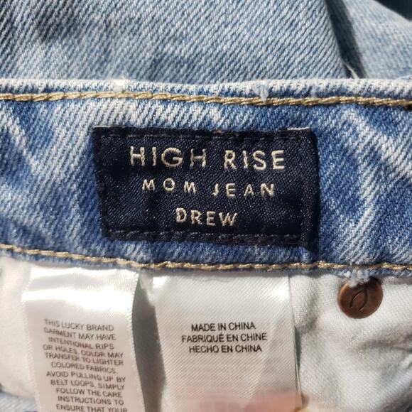 Lucky Brand Drew High Rise Mom Jeans Women's 00/24 Ankle Light Wash Blue Denim - Picture 8 of 14